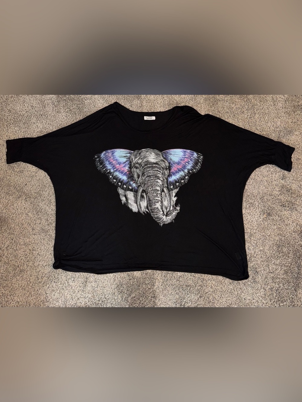 🦋RARE Lauren Moshi Elephant Butterfly Wings Dolman Top Limited Edition